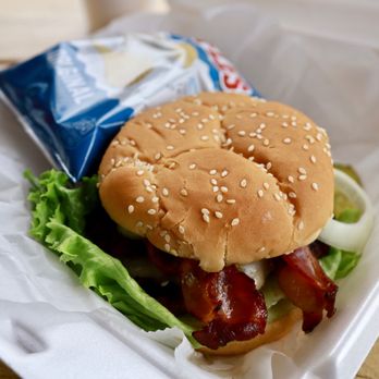 Southern Vittles - 1/2 lb Angus Bacon Cheese Burger & Chips - Seafood Near Me - Lake City, Colorado Southern Vittles - 1/2 lb Angus Bacon Cheese Burger & Chips - Seafood Near Me - Lake City, Colorado
