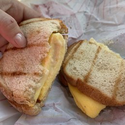 Egg, HAM, and cheese sandwich, they forgot the ham