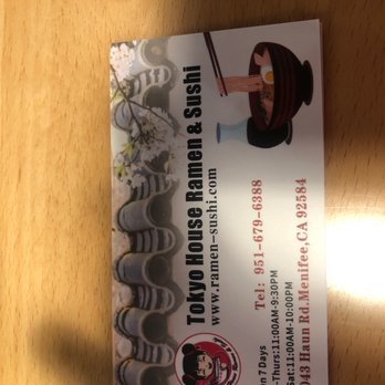 Tokyo House - Card of restaurant - Ramen Near Me - Menifee, California Tokyo House - Card of restaurant - Ramen Near Me - Menifee, California
