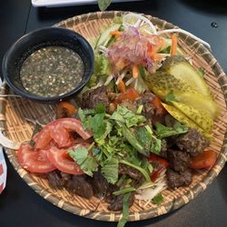 Authentic Vietnamese Pho House - Shaky beef platter.