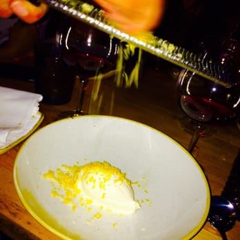 Kali Steak - candied egg yolk being shaved on top of meringue gelato - Steakhouses Near Me - Los Angeles, California Kali Steak - candied egg yolk being shaved on top of meringue gelato - Steakhouses Near Me - Los Angeles, California