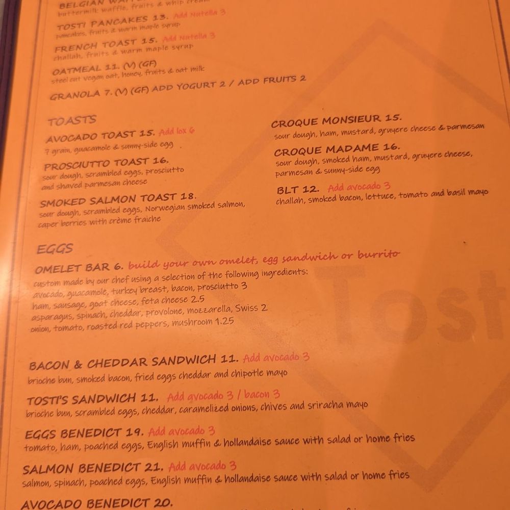 Tosti Cafe & Kitchen - Menu - Coffee & Tea Near Me - Hoboken, New Jersey Tosti Cafe & Kitchen - Menu - Coffee & Tea Near Me - Hoboken, New Jersey