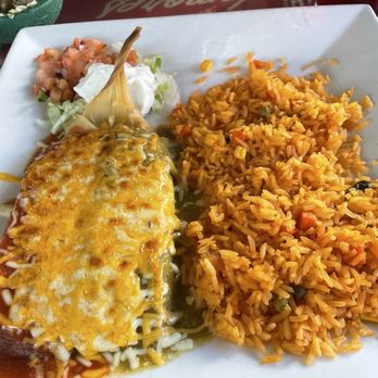 Frida's Mexican Restaurant & Cantina - Tamales red and green sauce with rice - Mexican Near Me - Durango, Colorado