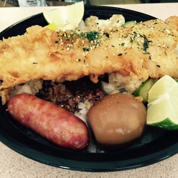 Pearl Garden - Fried fish over rice with sausage. Huge! - Chinese Near Me - Flushing, New York Pearl Garden - Fried fish over rice with sausage. Huge! - Chinese Near Me - Flushing, New York