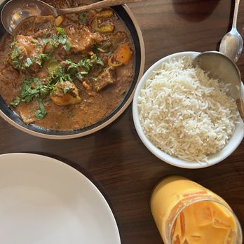 Aroma Indian Grill - Goat curry, rice, mango lassi. - Indian Near Me - Upland, California