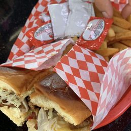 Kalbi Burger combo with a side of tacos