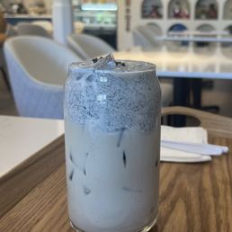 Iced black sesame latte
