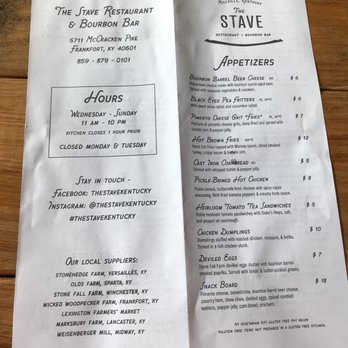 The Stave - Main menu - Southern Near Me - Frankfort, Kentucky The Stave - Main menu - Southern Near Me - Frankfort, Kentucky