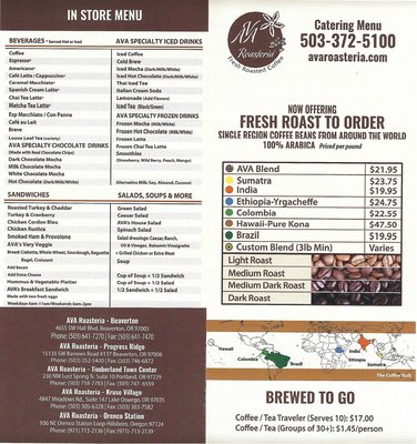 Menu photo 4 Ava Roasteria Hillsboro, OR Menu photo 4 Ava Roasteria Hillsboro, OR