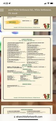 Menu photo 3 El Ranchito Restaurant White Settlement, TX Menu photo 3 El Ranchito Restaurant White Settlement, TX