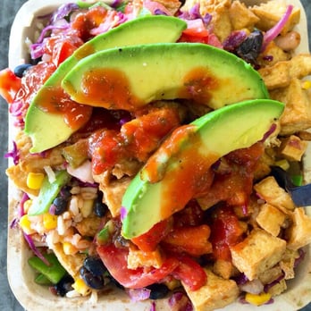Green Tomato Grill - This is their BBQ tofu bowl! - New American Near Me - Orange, California