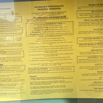 Egghead's Restaurant - Menu - Breakfast & Brunch Near Me - Fort Bragg, California