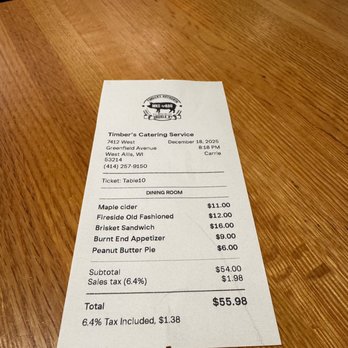 Double B's BBQ - receipt - Barbeque Near Me - West Allis, Wisconsin