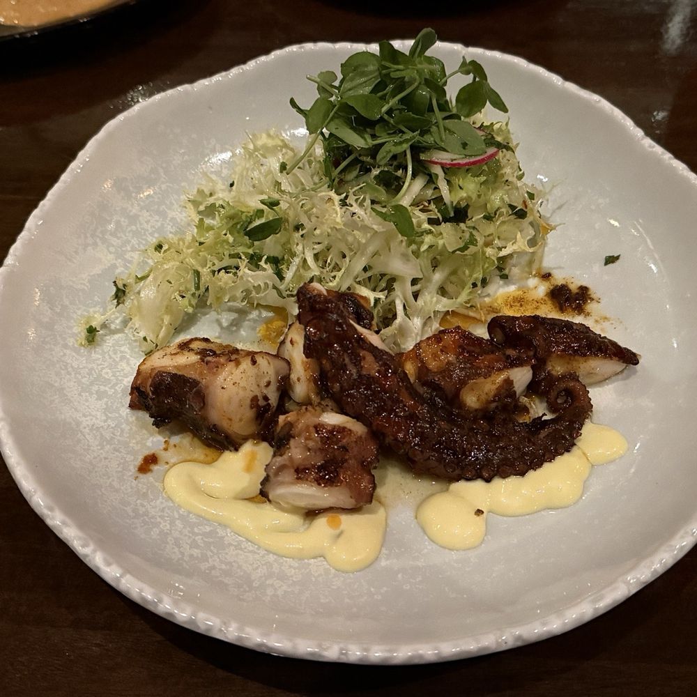 Gypsy Kitchen - Octopus. Cooked perfectly - firm inside and crunchy outer. - Spanish Near Me - Atlanta, Georgia Gypsy Kitchen - Octopus. Cooked perfectly - firm inside and crunchy outer. - Spanish Near Me - Atlanta, Georgia