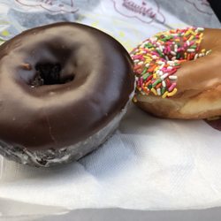 Heav'nly Donuts - Double chocolate and maple with sprinkles