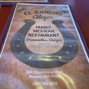 El Rancho Alegre - a menu for a mexican restaurant - Mexican Near Me - Prosser, Washington El Rancho Alegre - a menu for a mexican restaurant - Mexican Near Me - Prosser, Washington