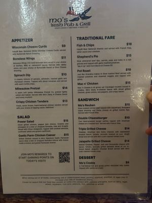 Menu photo 1 Mo's Irish Pub Milwaukee, WI