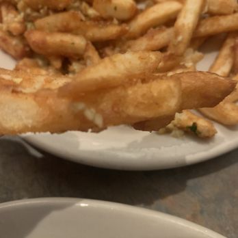 Diamondback Grill - Close up of nasty battered fries - Wine Bars Near Me - Sonora, California