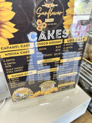 Menu photo 2 Sunflower Bakery Suisun City, CA Menu photo 2 Sunflower Bakery Suisun City, CA