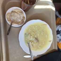a bowl of soup and a bowl of soup on a tray