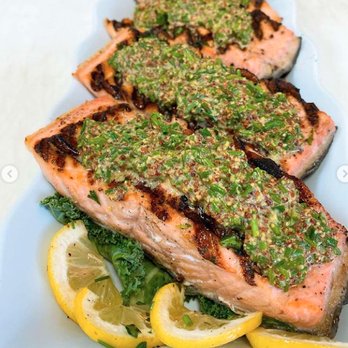 Ridgefield Prime - grilled salmon on a white plate - Butcher Near Me - Ridgefield, Connecticut Ridgefield Prime - grilled salmon on a white plate - Butcher Near Me - Ridgefield, Connecticut