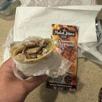 Halal Bites - Chicken Shawarma Wrap - Mediterranean Near Me - Rochester, New York