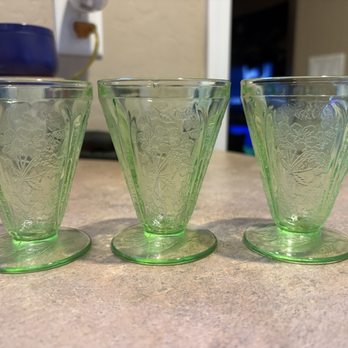 Port City - Uranium Glass Sunday Cups - Antiques Near Me - Oswego, New York Port City - Uranium Glass Sunday Cups - Antiques Near Me - Oswego, New York