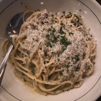 Coppa Enoteca - Spaghetti Carbonara (pancetta, egg yolk, black pepper, parmesan). - Italian Near Me - Boston, Massachusetts Coppa Enoteca - Spaghetti Carbonara (pancetta, egg yolk, black pepper, parmesan). - Italian Near Me - Boston, Massachusetts