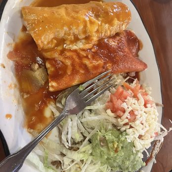 Los Amigos - La Favorita. One chicken enchilada, one beef tip "burrito", one tostaguac. - Mexican Near Me - Seneca, South Carolina