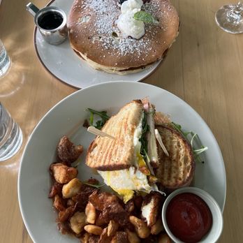 Madi - The Goat and blueberry goat chz pancakes - Breakfast & Brunch Near Me - San Diego, California Madi - The Goat and blueberry goat chz pancakes - Breakfast & Brunch Near Me - San Diego, California