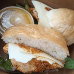 Witches Cauldron - Chicken sandwich. $15.95. Comes with a mini soup.