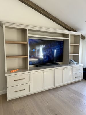 Entertainment center build - Complete home remodel with new entertainment centers, tvs and soundbars.
