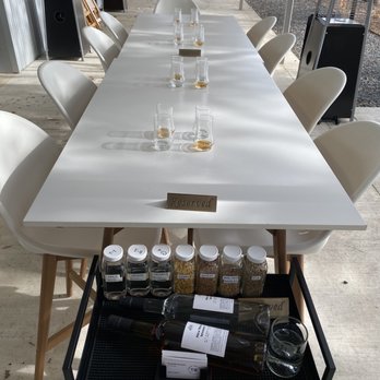 Fierce Whiskers Distillery - Outdoor tasting set up - Distilleries Near Me - Austin, Texas