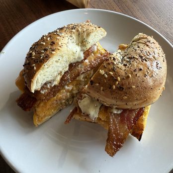 JoJo’s Espresso - Bacon Bacon, Egg, & Cheese Bagel on Everything Bagel - Coffee & Tea Near Me - Germantown, Tennessee