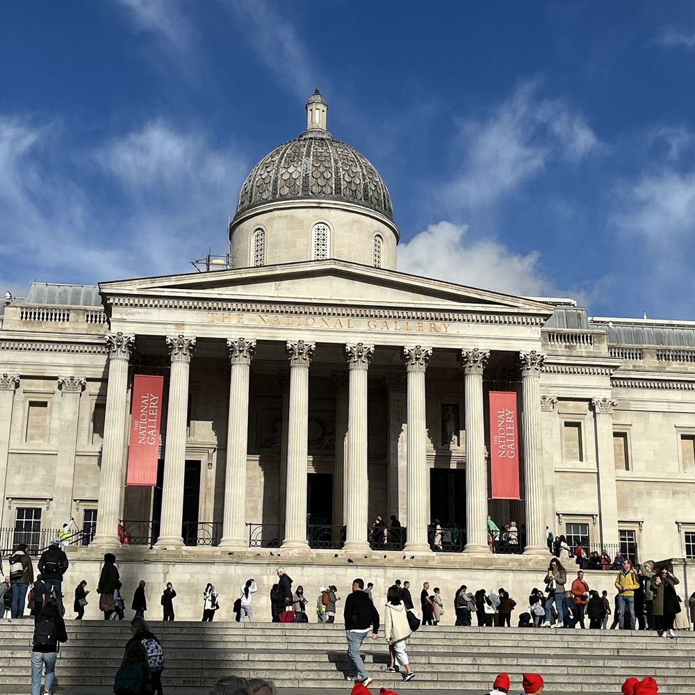 Trafalgar Square - The facade of the National Gallery in the Trafalgar Square in Central London. - Landmarks & Historical Buildings Near Me - London, XGL