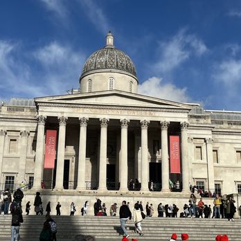Trafalgar Square - The facade of the National Gallery in the Trafalgar Square in Central London. - Landmarks & Historical Buildings Near Me - London, XGL