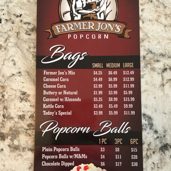 Farmer Jon's Popcorn - Menu - Popcorn Shops Near Me - Rochester, New York Farmer Jon's Popcorn - Menu - Popcorn Shops Near Me - Rochester, New York