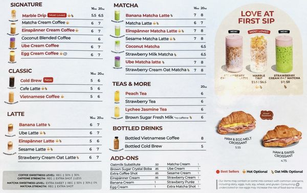 Menu photo 1 Da Vien Coffee Alhambra, CA