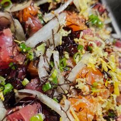Lawai'a Fish Co. - Zesty threesome poke Ahi. Hamachi and salmon