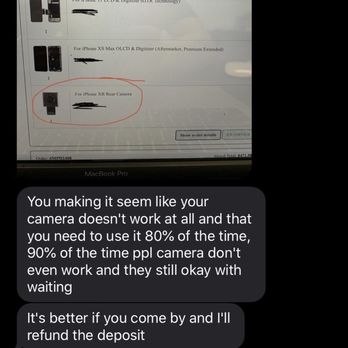 Cell Tech - This is a picture of him telling me that I am to impatient after he said he'd have it last week! Guy is full of BS!! - Mobile Phone Repair Near Me - Fresno, California