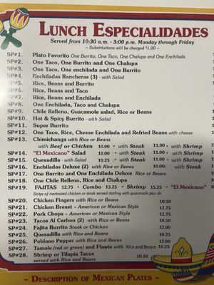 Menu photo 5 EL Mexicano LaPlace, LA