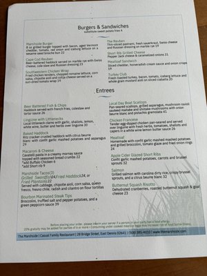 Menu photo 2 Marshside Restaurant East Dennis, MA