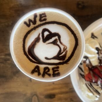 Brussel's Cafe - We are!!! Latte Artwork by the owner Alex!! - Creperies Near Me - Chambersburg, Pennsylvania