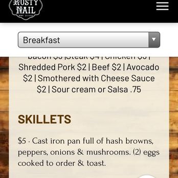The Rusty Nail - Sunday skillet from the menu. - American Near Me - Wichita, Kansas The Rusty Nail - Sunday skillet from the menu. - American Near Me - Wichita, Kansas