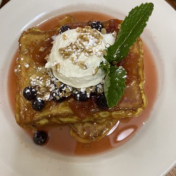 Frida's Breakfast & Lunch - Blueberry Peach French Toast - Breakfast & Brunch Near Me - Evanston, Illinois Frida's Breakfast & Lunch - Blueberry Peach French Toast - Breakfast & Brunch Near Me - Evanston, Illinois