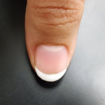 Wood Nails - HORRIBLE crooked, uneven, and left empty nail showing - Nail Salons Near Me - Los Angeles, California