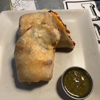 Toast - BYO burrito with bell peppers, onion, bacon. - Breakfast & Brunch Near Me - Temecula, California