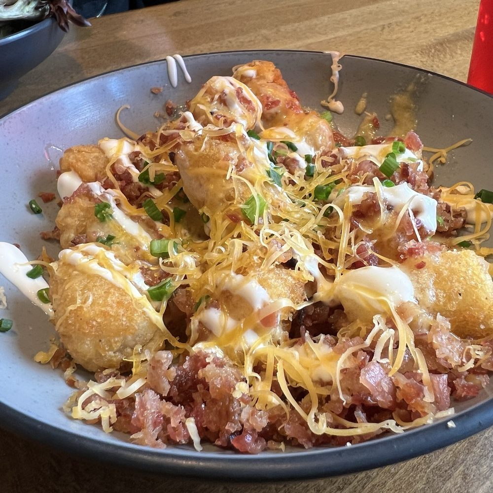 Morro Grill - Loaded Tots from the happy hour menu - American Near Me - Morro Bay, California Morro Grill - Loaded Tots from the happy hour menu - American Near Me - Morro Bay, California