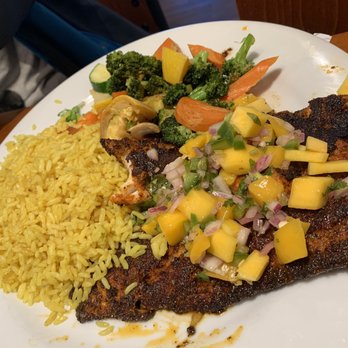 ButtercuP - Blackened Red Snapper And mango salsa w/rice - Breakfast & Brunch Near Me - Oakland, California