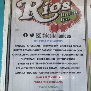 Rio's Italian Ice - Menu - Shaved Ice Near Me - Atlanta, Georgia